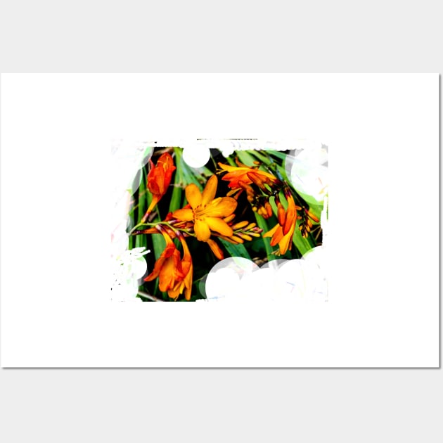 Orange flowers by the canal Wall Art by bywhacky